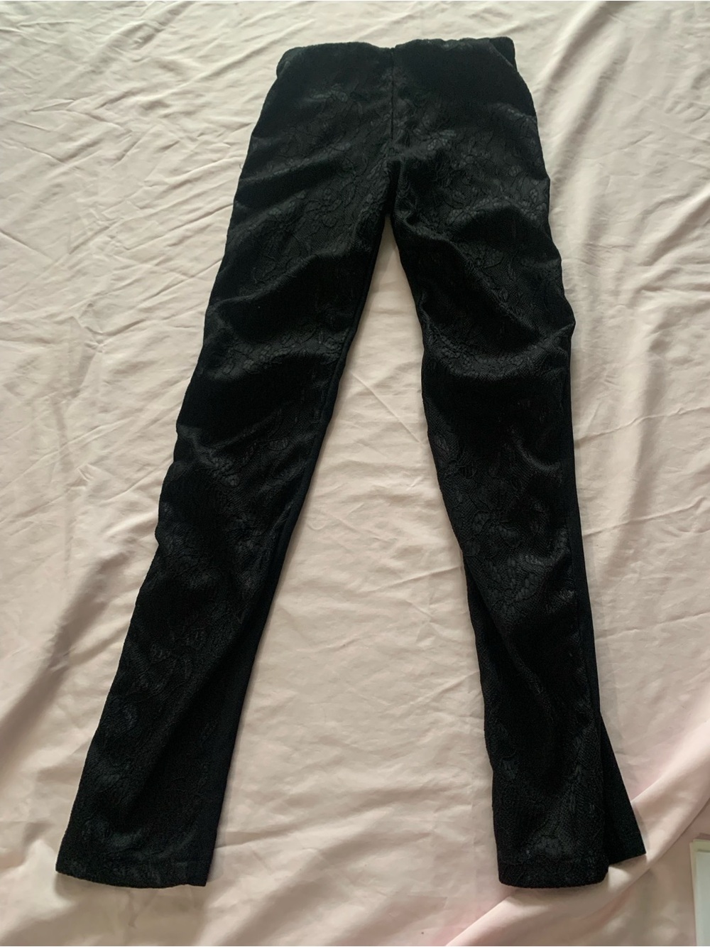 Black lace detail pants skinny